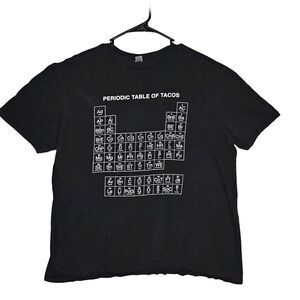 Funny Shirt Periodic Table Of Tacos T-Shirt Mens XL Black-White -  Soft Material